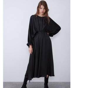 Zara Black Satin Maxi Dress🖤
